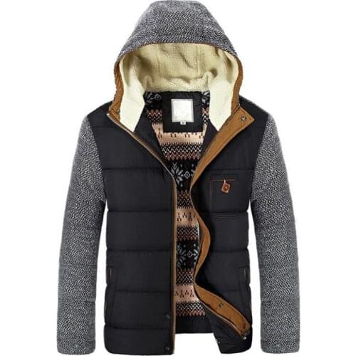 Winter coat warm parka mens thick coat hooded Large size mens casual jacket