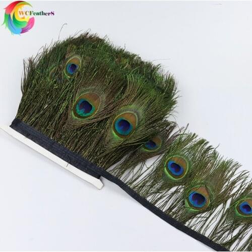 1 meter beautiful Peacock Feather Trimmed peacock eye costumes Necklace earrings accessories wedding Decorative plume