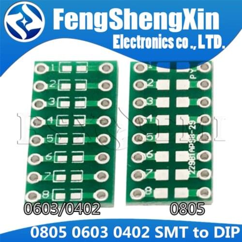 10pcs/lot pinboard SMD 0805 0603 0402 To DIP PCB Transfer Board DIP Pin Board Pitch Adapter Keysets