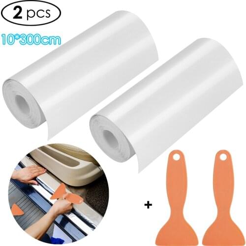 2Pcs Car Paint Protection Film Transparent Anti-Scratch Paint Protective Film 10*300