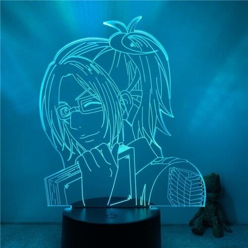 3D Lamp Anime Attack on Titan Hange Zoe Smiling LED NightLight Figure 7 Colors Touch Table Bedroom Decor Night Light Gift