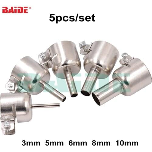 5pcs/Set Hot Air Soldering Station Heat Gun Nozzles for 850 852D 898 858 Soldering Station Gun Blower Nozzles 200set/lot