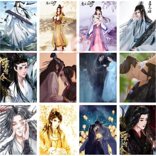 5d Diy Diamond Painting Anime Poster Full Diamond Diamond Embroidered Wei Wuxian Cross Stitch Diamond Mosaic Set Home Decoration