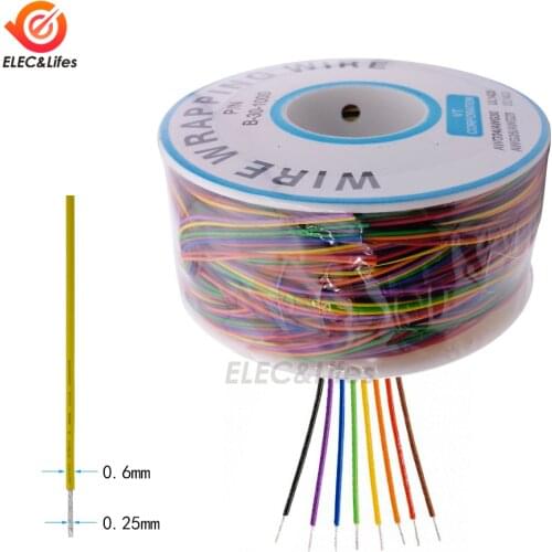 B-30-1000 UL1423 PVC insulation Line Colored 30 AWG Aviation Cable P/N PCB Board Jumper Wire Wrapping 0.25mm Tinned Copper Wire