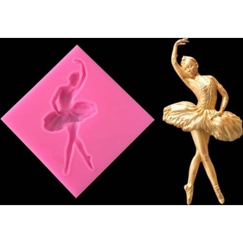 Ballet Girl Dancing Fondant Silicone Mold Candle Chocolate Soap Moulds Candy Cake Decorating Kitchen Baking Tools