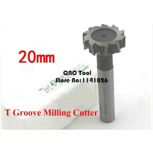 Free Shipping 2PCS T 20*3*4*5*6*8*10 High Speed Steel Straight Shank T Slot Milling Cutters,T Groove Mills Cutter