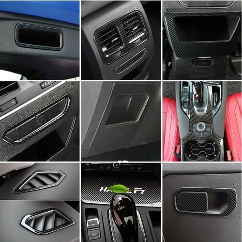 For Haval F7 F7X 2018-2021 Carbon Fiber Color Gear Shift Window Switch Headlight Button AC Outlet Vent Storage Box Trim Sticker