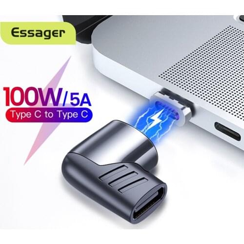 Essager 100W USB Type C Magnetic Adapter Magnet USB C Female To Type-c Male Converter For iPad MacBook Pro Huawei Connector