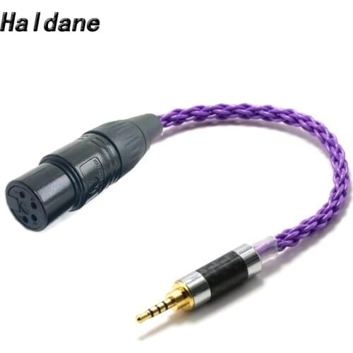 Haldane HIFI 10cm 2.5mm TRRS Balanced Male to 4-Pin XLR Balanced Female Audio Adapter Cable For AK240 AK380 AK320 DP-X1（purple