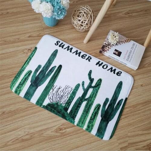 Ins Nordic Tropical Leaf Floor Mat Non-slip Bedroom Absorbent Sponge Non-slip Carpet Custom Entry Door Mat Household Foot Mat
