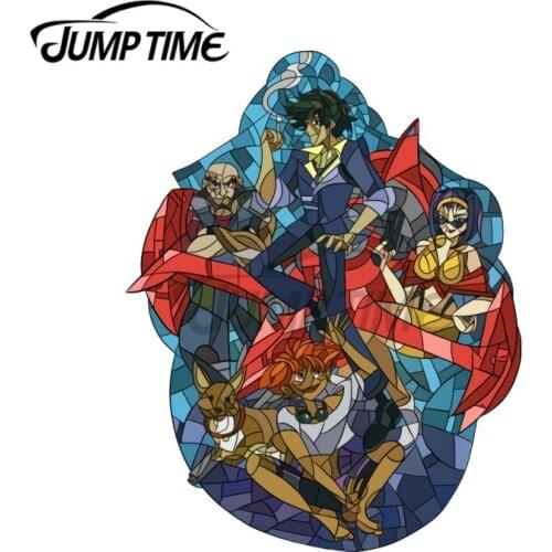 JumpTime 13 x 8.5cm Cowboy bebop Spike And The Staff Window Car Stickers Anime Graphics Decal Waterproof Occlusion Scratch Decor