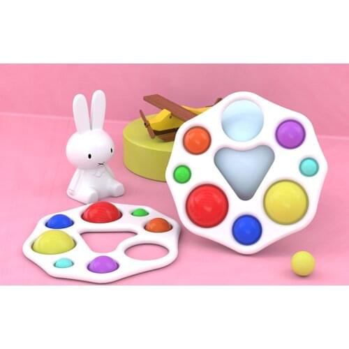 1pc Childrens Colorful Press Bubbles Brain Toy Decompression Toy With 7 Colors Bubbles With Lanyard For Baby Kids Funny Gift