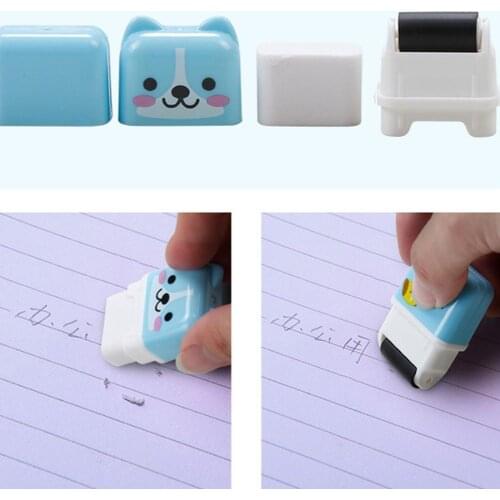 Roller Eraser Cute Cartoon Rubber Kawaii Students Stationery Correction School Supplies Kids Gifts Office Material Escolar