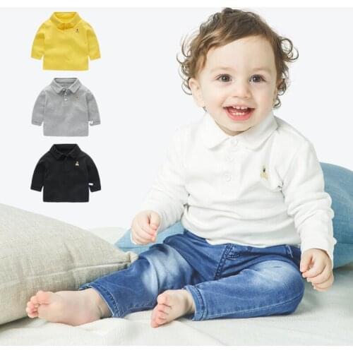 Hot Sale Baby Infant Kids Long Sleeve Shirt For Europe Boys & Girls Underdress Tops Childrens Cartoon Bear Casual Shirts P51
