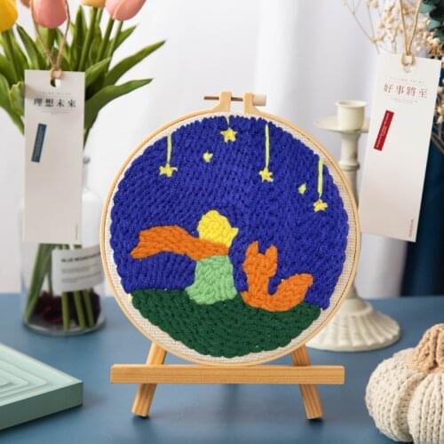 Hot Sell Embroidery Punch Neddle Hoop Kit The Little Prince Pattern Cross Stitch Set For Beginner Fashion Needlework Sewing Set