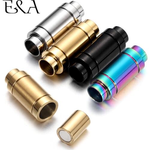 2pcs Stainless Steel Magnetic Clasps 6mm Hole Size for Leather Cord Bracelet Magnet Buckle Jewelry DIY Making Accessories