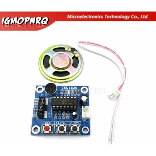 1pcs ISD1820 recording module voice module voice board telediphone module board with Microphones + Loudspeaker