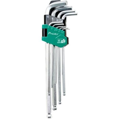 ProsKit HW-229BL 9PCS/Set Extra Long Arm Metric Ball Ended Hex Allen Key Wrench Set Wrench Screwdriver Set Repair Hand Tools