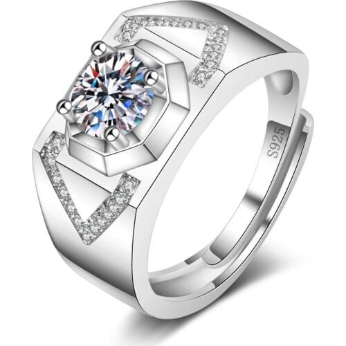 New Mozanstone Business Leader Ring For Men Boss Domineering Male Fashion Jewelry Accessories Luxary Unique Wholesale Lots Bulk