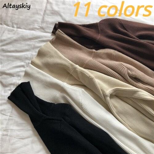 11 Colors Solid Sweaters Women Skinny Spring Autumn All-match Bodycon Elegant Female Pullovers Trendy Chic Leisure Turtleneck