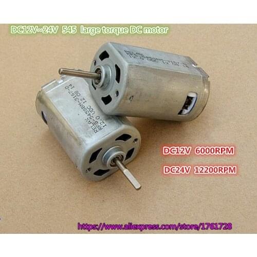 Front ball bearing DC12V~24V 6000~12000RPM large torque long life expectancy 36*29*53mm 545 carbon brush motor