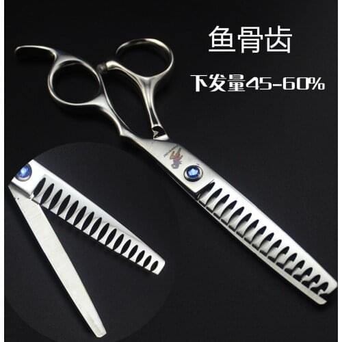 Purple Dragon 6.0 inch Professional High Quality 4 types hairdressing Fishbone / Chunker Teeth Thinning Shears Scissors