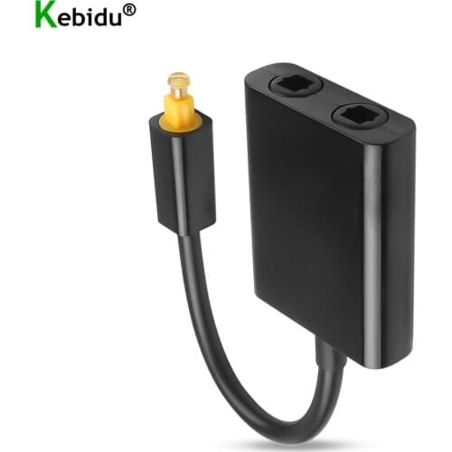 1 x 2 Digital TOSlink Optical Audio Splitter Adapter 2 Way Toslink Splitter SPDIF Optical Cable Splitter Hub 1 Input 2 Output