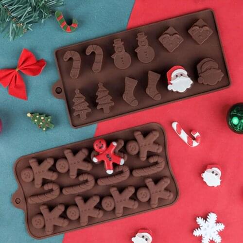 Christmas Snowman Gingerbread Man Silicone Mould Fondant Reusable Cake Tools Chocolate Gumpaste Molds, Kitchen Accessories