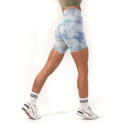 WHOUARE Short Pants Woman Summer Cycling Sport Fitness Yoga Shorts Gym Essentials High Waist Colorful Tie Dye Yoga Shorts
