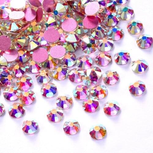 High Quality SS3-SS50 Crystal Rhinestones Non Hot Fix Rhinestones Glittering Glue On Strass for DIY Nail Art B1250