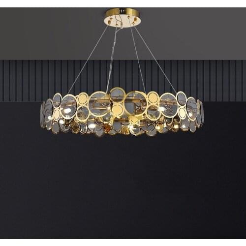 LED Chandelier Lighting For Dining Living Room Bedroom Simple Hanging Light Postmodern Luxury Lobby Home Deco Glass Pendant Lamp