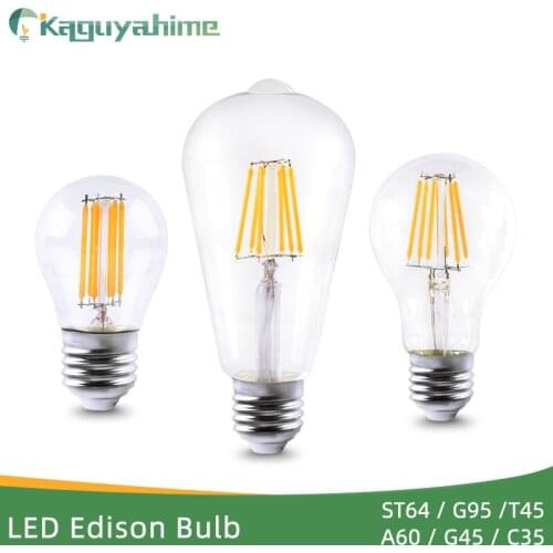 Kaguyahime LED E27 Edison Lamp Retro Filament Bulb 220V E14 Edison LED Vintage Ampoule Lighting E27 Edison Bulb Lamp Holder