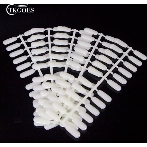 TKGOES 5 PCS/lot Natural Flatback Nail Tips for Making Nail Polish Color Card UV Gel Color Book Color Display