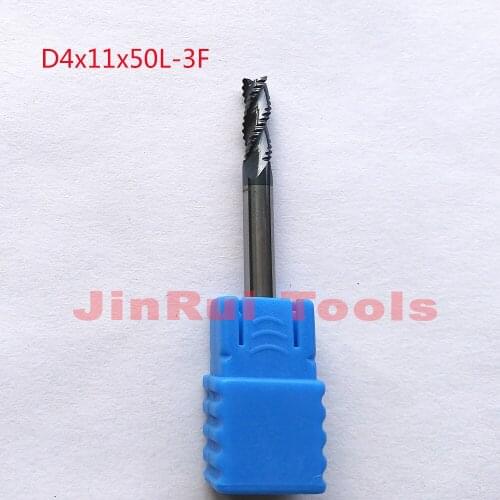 1pc 4mm D4*11*D4*50 HRC60 3 Flutes Solide Carbide Roughing End Mills CNC router bit milling cutter Tools knife fresa