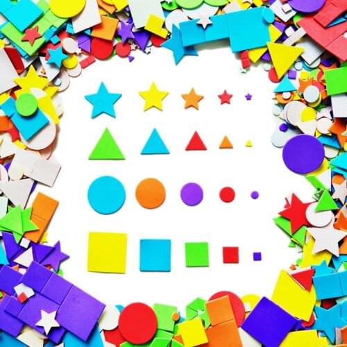 1000/900 Pcs Foam Stickers Geometry Puzzle Self-Adhesive EVA Stickers Children Kids Education DIY Toys For Crafts Arts Gift