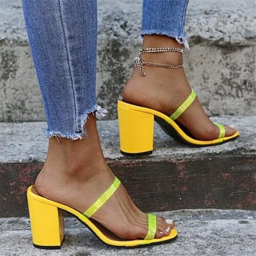 2020 summer new women sandals square large size womens shoes casual High heels sandal platform fashion womens slippers sandalia
