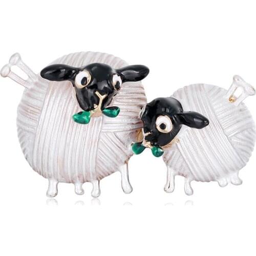 3pc New retro sheep DIY Brooch Vintage Enamel Lapel Pins Badge for women New Year Simple Clothing Accessories