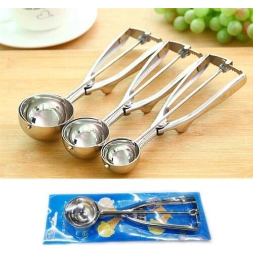 4cm/5cm/6cm Creative Ice Cream Potato Scoop Stainless Steel Spoon Spring Handle Ice Cream Ball Maker Accessories Kitchen Tools