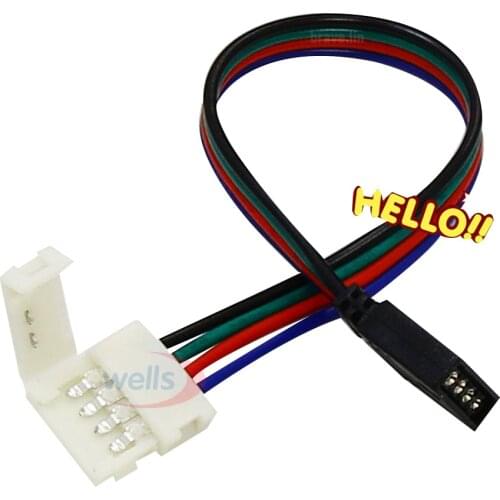 5pcs No soldering 4PIN Cable PCB Board Wire to 4 Pin Female Adapter 10mm 5050 RGB LED Strip light connectors
