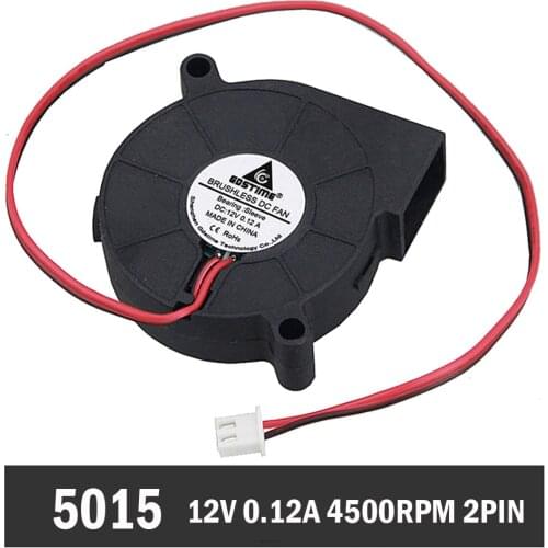 5pcs/lot Gdstime 50mmx50mmx15mm 3600RPM 5cm 5015 50mm Radial Turbo Blower Fan DC 12V For Computer CPU Cooling