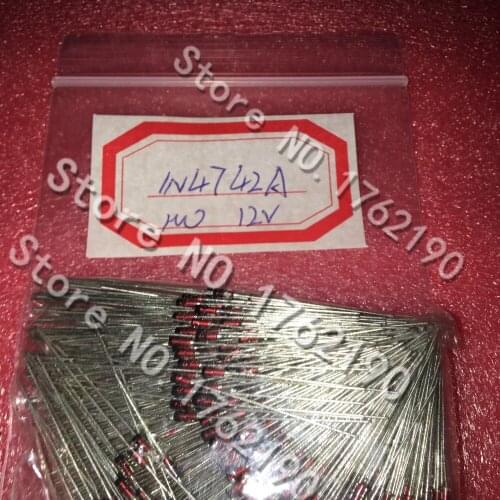 500PCS/LOT 1N4742A 1W Zener diode 12V DO-41 glass tube