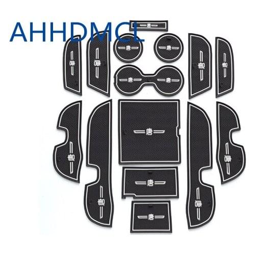 AHHDMCL Car Door Groove Mat Gate Slot Cup Armrest Storage Pad Mat For BYD Tang 2015