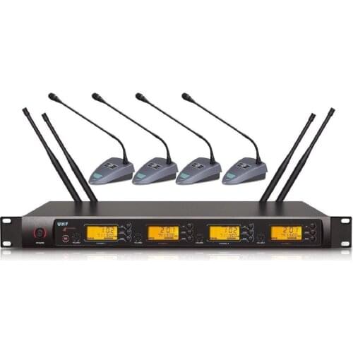 Bolymic Four Channel Professional UHF Wireless Gooseneck Conference Microphone System