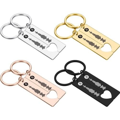 Personalized Spotify Code Keychain Heart Couple Keychain Custom Music Spotify Scan Code Key Chain Gift Valentines Day Gift