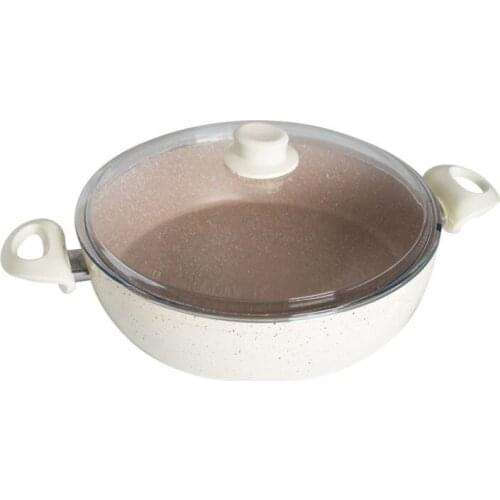 Demoonji Cream Salmon 24 CM Granite Shallowly Pots