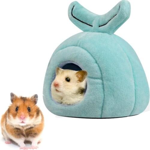 Whale Tail Shaped Hamster House Guinea Pig Hamster Cotton small pet House Warm Small Animal Nest For Small Pet Accessories