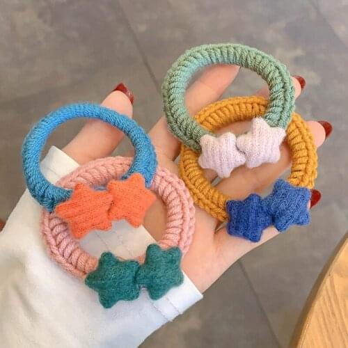 Elastic Hair Bands For Girls Children Hair Accessories Set Baby Hair Ring Head Rope Star Shape Rubber Bands Headdress