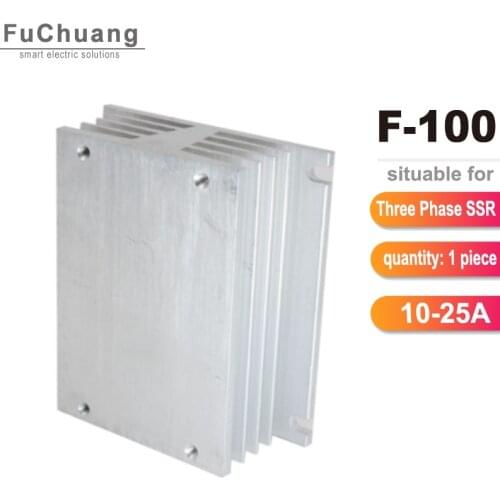 F-100 aluminum heat sink base for 1 Piece Three-Phase Solid State Relay DC control AC or AC control AC 10A 25A