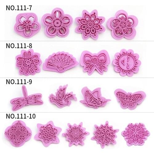 4pcs Biscuit Mold 3D Cookie Plunger Cutter Pastry Decorating DIY Food Fondant Flower Baking Butterfly Dragonfly Mould Tool