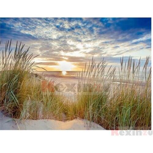 Kexinzu 5D DIY Full Square/Round Diamond Painting"Grass Scenery"3D Embroidery Cross Stitch handcraft work Home Decor Gift Sx113